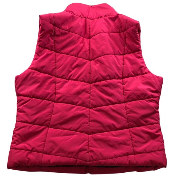 Aeropostale Women's Quilted Puffer Vest XL Red Sleeveless Zip-Up - Picture 2 of 10